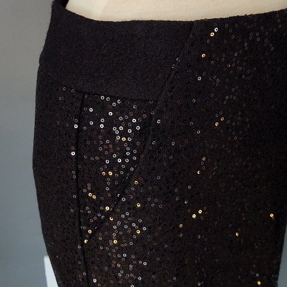 Rayon/wool blend sequined skirt with pockets - Picture 3 of 14